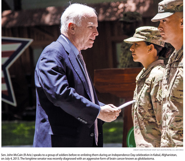 Senator McCain Faces Aggressive Brain Cancer Foe in Glioblastoma Senator McCain Faces Aggressive Brain Cancer Foe in Glioblastoma