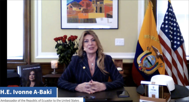Ecuador’s US envoy, Ivonne A-Baki, expounds on ‘the art of diplomacy’ Ecuador’s US envoy, Ivonne A-Baki, expounds on ‘the art of diplomacy’